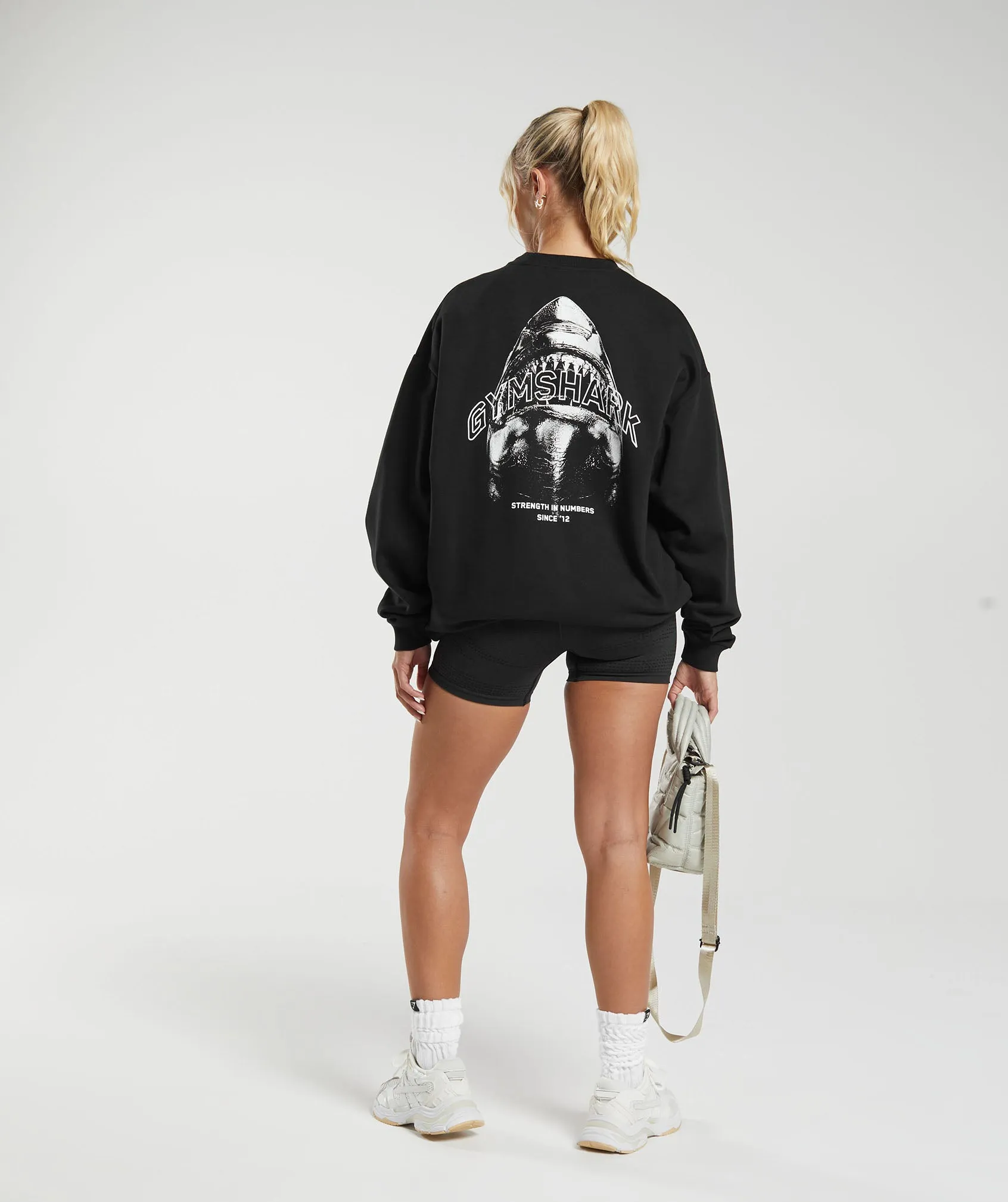 Gymshark Shark Attack Oversized Sweatshirt - Black