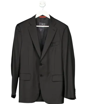 Isaia Napoli Black Aquaspider Wool Blazer UK M