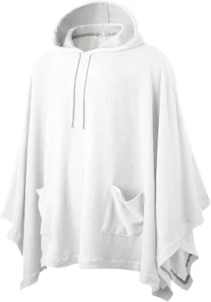 Ohoo Men's Hooded Poncho Cape Cloak Fashion Hoodie Pullover with Pocket