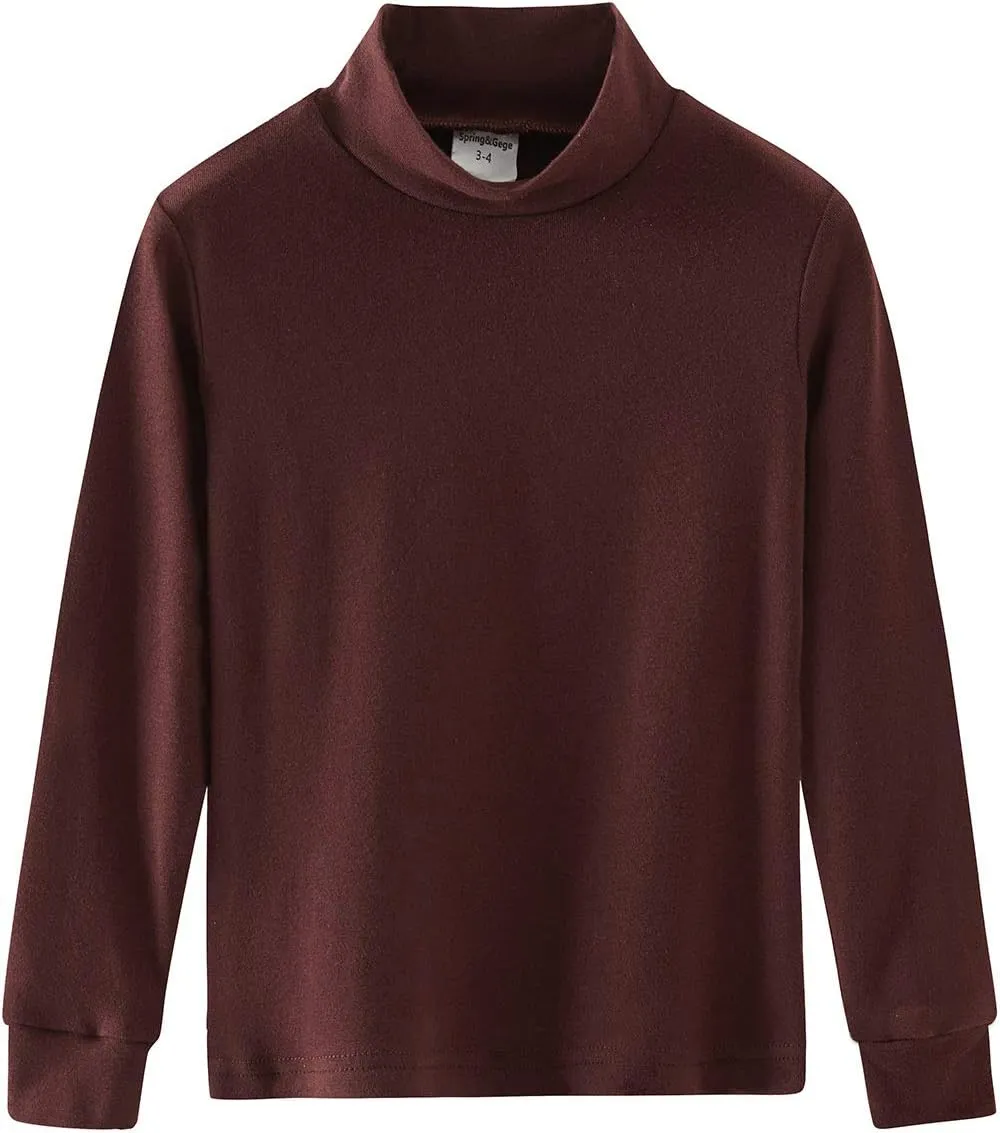 Spring&Gege Little & Big Kids Soft Cotton Long Sleeve Mock Turtleneck Shirts