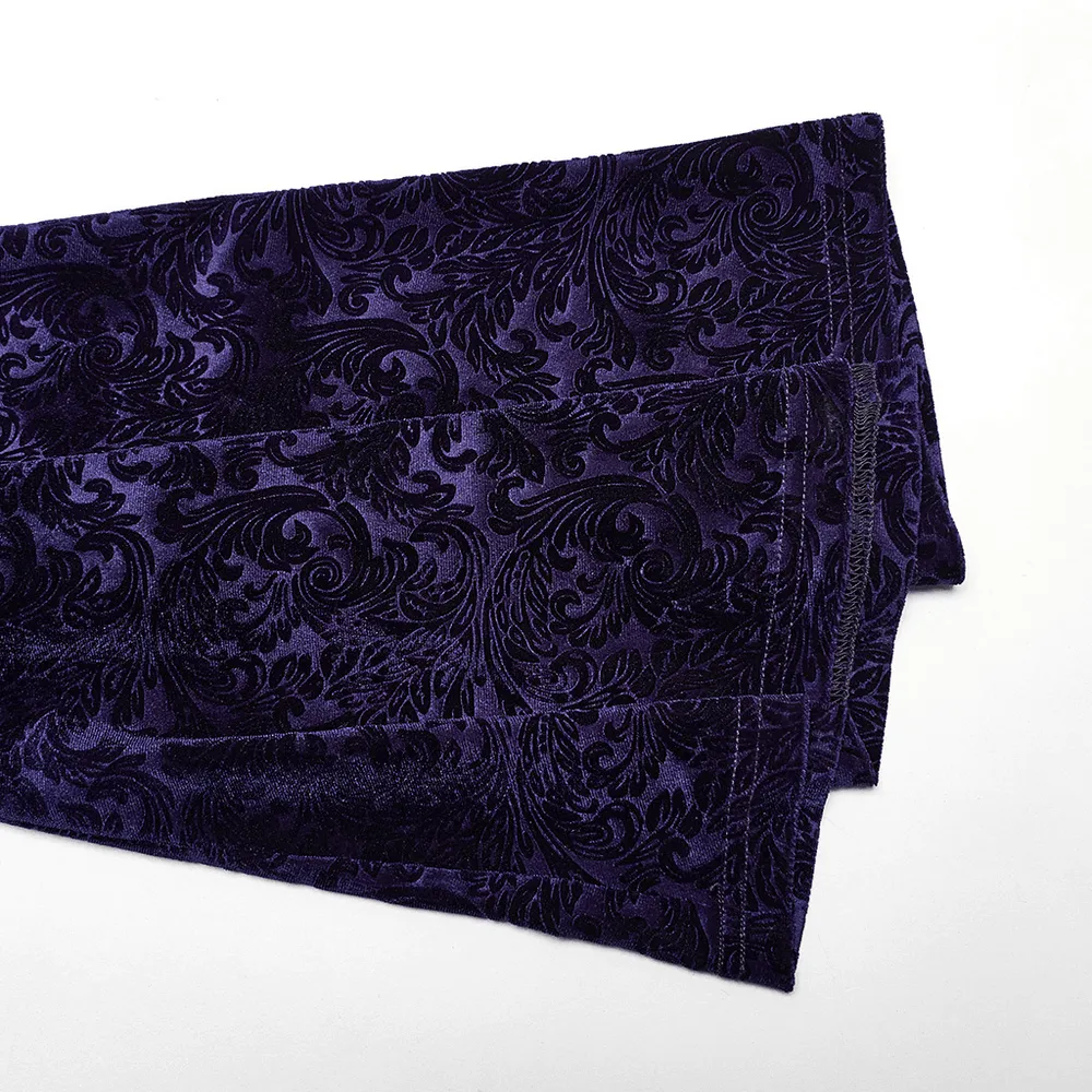 Velvet Flared Gothic Pants with Laces and High Waist